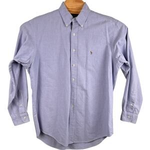 Polo By Ralph Lauren 100% Cotton Long Sleeve Dress Shirt Blue Mens Neck Size 16"